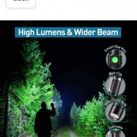 Акумулаторни фенерчета S2500, BUCASA Супер ярки LED тактически фенерчета с висок лумен, 3 режима,, снимка 13 - Екипировка - 38659840