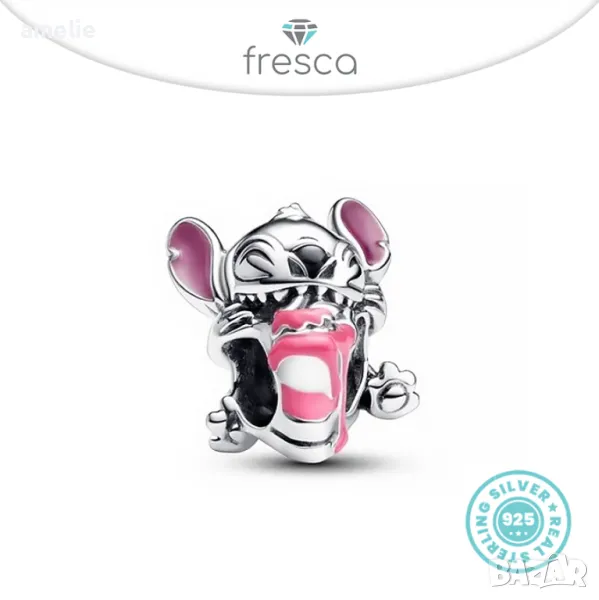 Ново! Талисман Fresca Хавайски Стич по модел тип Пандора Pandora печат ale S925 Disney Stitch Aloha , снимка 1