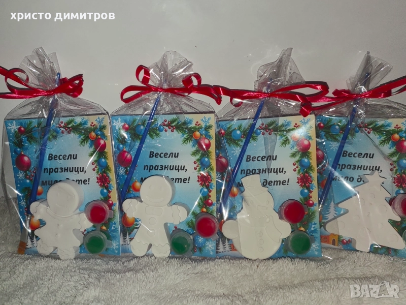 Коледни подаръчета, фигурка за оцветяване , снимка 1