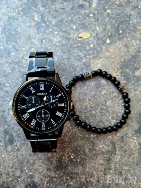 Мъжки часовник GENEVA + гривна , снимка 1