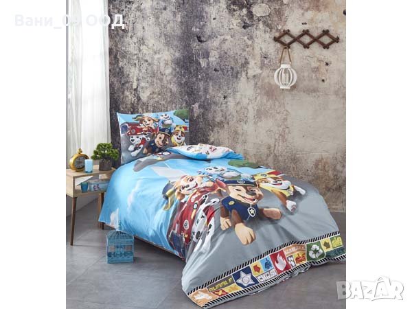 Детски спален комплект "Paw patrol" в синьо или жълто, снимка 1