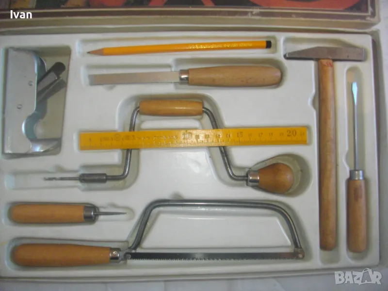 Чехословакия НОВ КОМПЛЕКТ РЪЧНИ ИНСТРУМЕНТИ ТИП ДЕТСКИ ЗА ОБУЧЕНИЕ ПРАКТИКА Старо качество 9 броя , снимка 1
