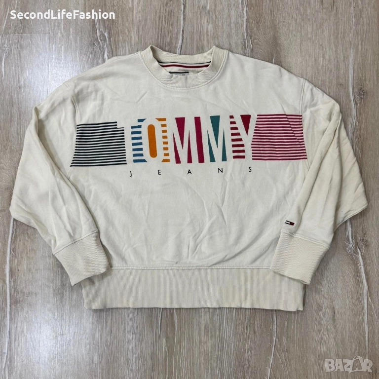 Дамски пуловер Tommy Hilfiger Jeans vintage бял, размер XS, винтидж, снимка 1