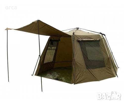 Заслон Fox EOS Social Shelter XL – просторна шатра за риболов и къмпинг, снимка 1