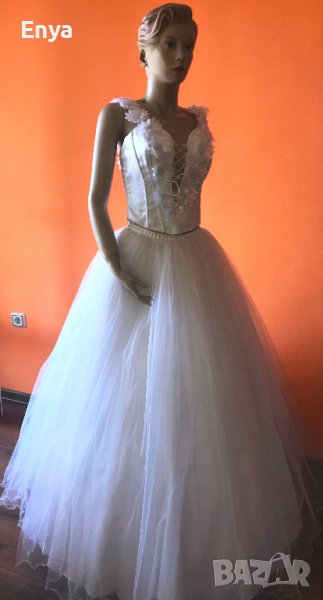 Булчинска рокля №2 - НОВА ! С воал, чанта, ръкавици и венче, снимка 1