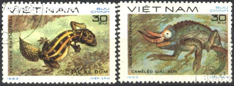 Клеймовани марки Фауна Влечуги 1983 от Виетнам, снимка 1