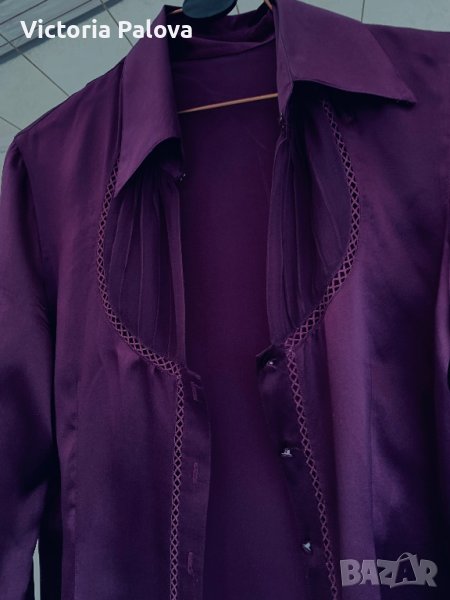 Ефектна риза/блуза кралска коприна, снимка 1