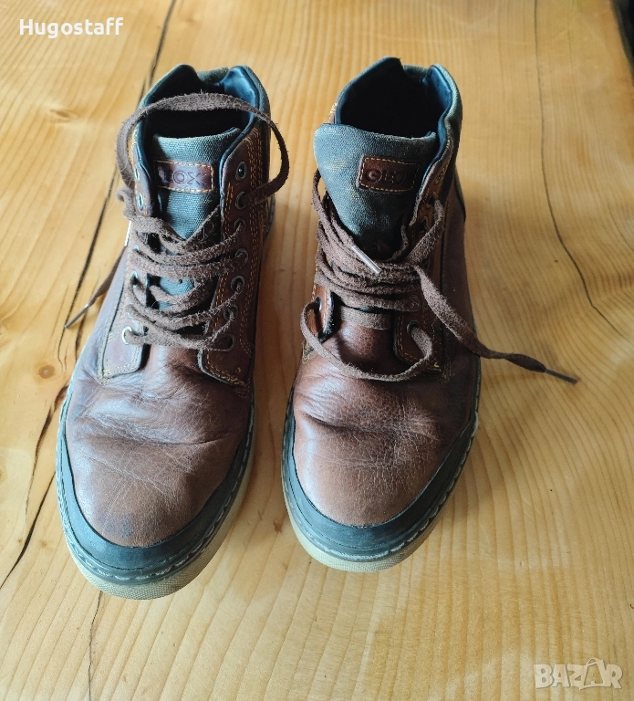 Мъжки  водоустойчиви боти до глезена Geox Amphibiox Respira обувки боти кецове кожа 40, снимка 1