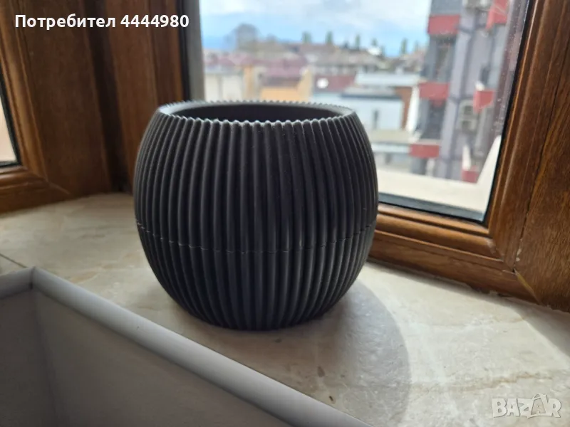 Сива кашпа/саксия, снимка 1