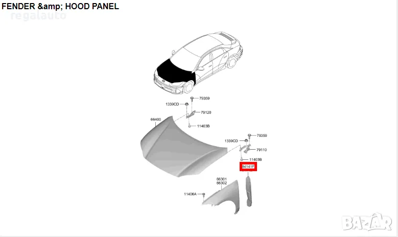 84116KL000,уплътнение ляв калник HYUNDAI IONIQ 6,2022-, снимка 1