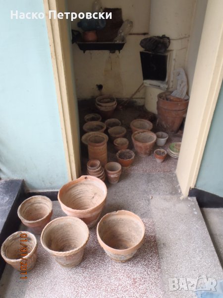 Ретро Керамични саксии за растения всякакви размери, употребявани и чисто нови; поставки за саксии , снимка 1