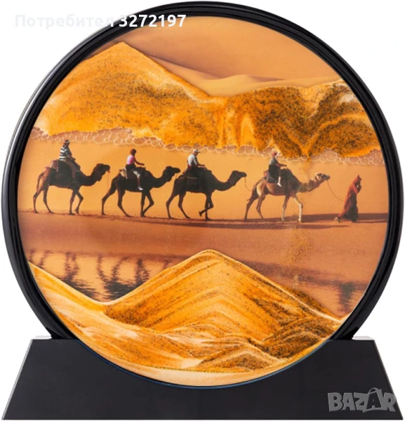 Художествената картина с движещ се пясък-Керван в пустинята, снимка 1