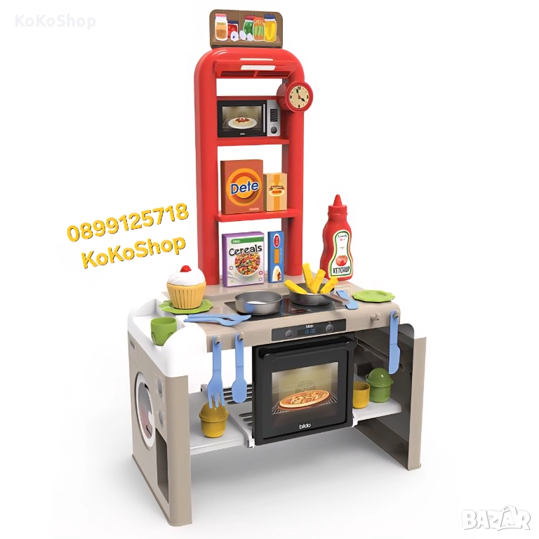 Детска кухня с пералня,фурна,котлони и 39 аксесоара, снимка 1