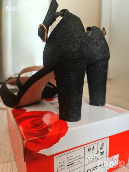 Дамски сандали на ток, снимка 1