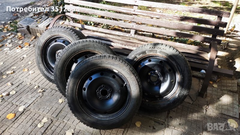 4 броя зимни гуми с железни джанти, снимка 1