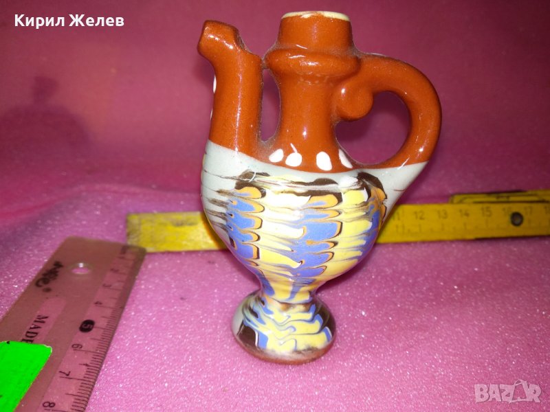 КЕРАМИЧНО БЪРДУЧЕ СВИРКА РЪЧНА МАЙСТОРСКА ИЗРАБОТКА ТРАДИЦИОНЕН ЕТНО СУВЕНИР ГЛЕДЖОСАНА ГЛИНА 42938, снимка 1