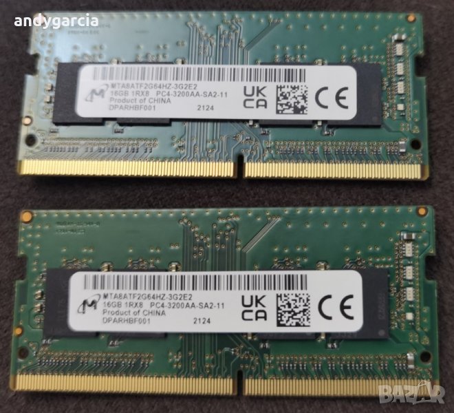 16GB DDR4 KIT 2400mhz Micron (Комплект 2x8GB DDR4) SODIMM PC4 рам памет лаптоп КИТ комплект, снимка 1