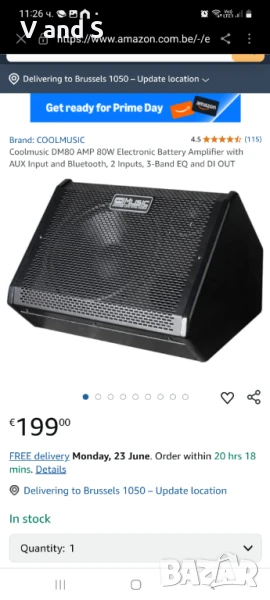 Coolmusic DM80 AMP 80-ватов електронен усилвател , клавишен усилвател с Aux вход и Bluetot, снимка 1