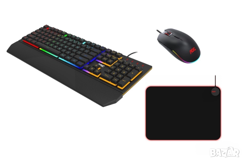 Комплект AOC клавиатура GK200, мишка GM500 и подложка AMM 700 , снимка 1
