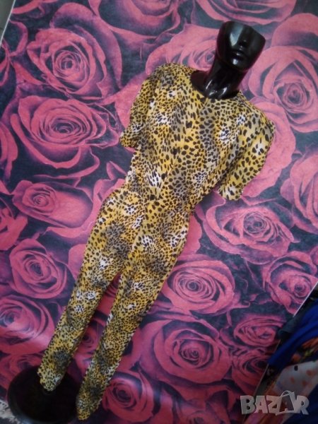 Леопардов принт дълъг гащеризон Л/ХЛ, снимка 1
