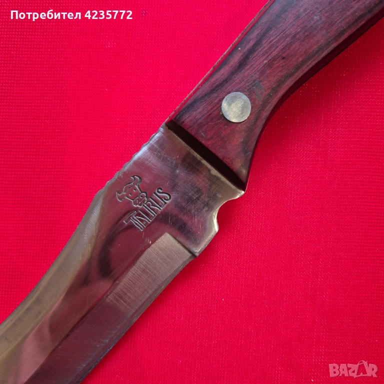 Ловен нож TAURUS стомана, дръжка сандалово дърво, кожена кания , снимка 1