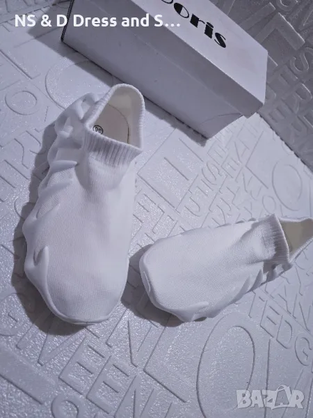 Дамски маратонки в бяло Yezzy дишащ плат, снимка 1