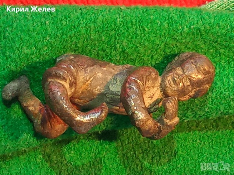 СТАРА ОЛОВНА ФИГУРАЛНА СТАТУЕТКА ХУДОЖЕСТВЕНА ПЛАСТИКА РЪЧНА ИЗРАБОТКА МНОГО РЯДКА за КОЛЕКЦИЯ 4366, снимка 1