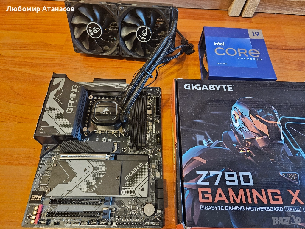 Дъно Gigabyte Z790 Gaming X AX, процесор I9 13900K и водно охлаждане, снимка 1