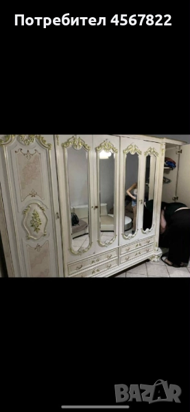 Луксозен петкрилен гардероб в стил Барок/Rococo. , снимка 1