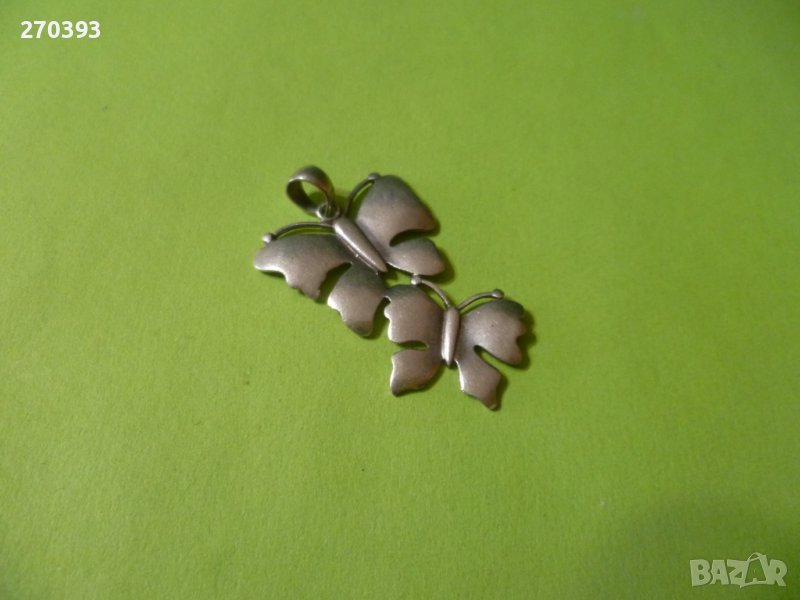 Сребърен медальон "Пеперуди", снимка 1