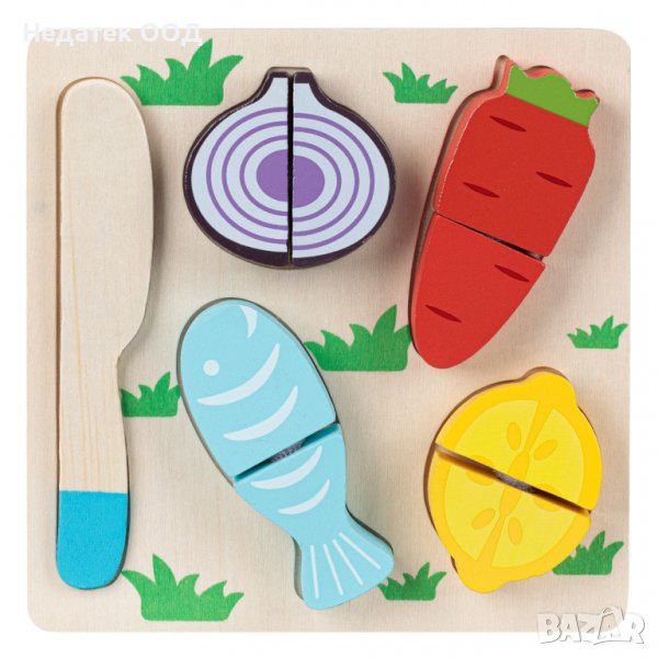 Пъзел,  Дървена дъска с аксесоари, 18x18см, снимка 1