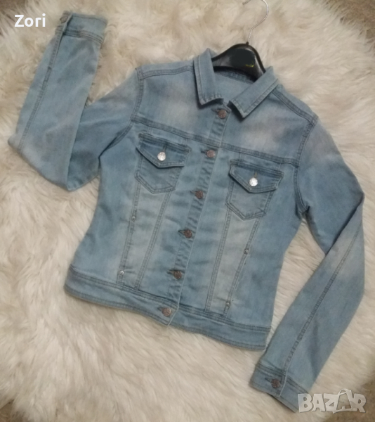 УНИКАЛНО светлосиньо ВТАЛЕНО дънково яке, снимка 1