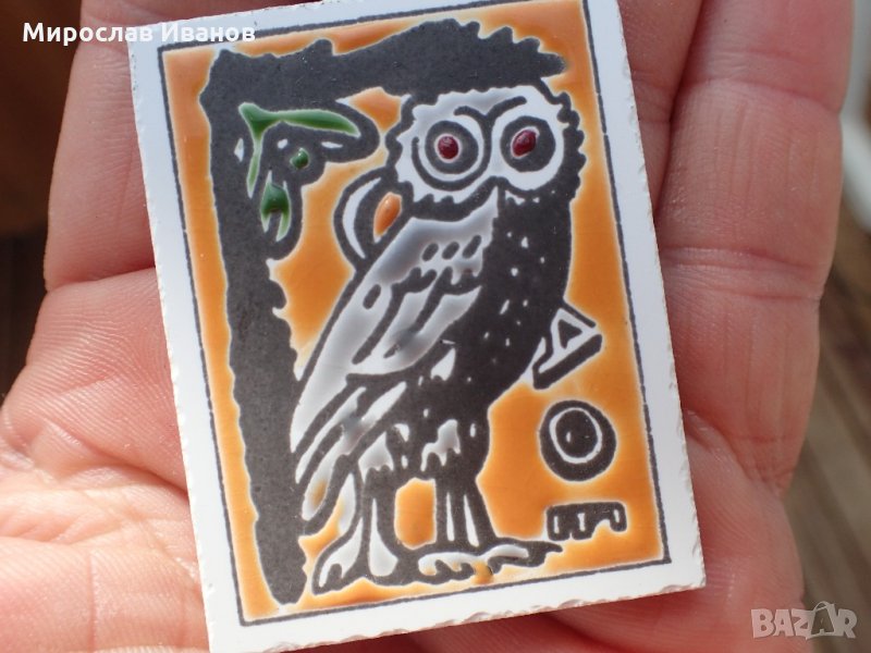 керамичен магнит с бухал от Гърция, снимка 1