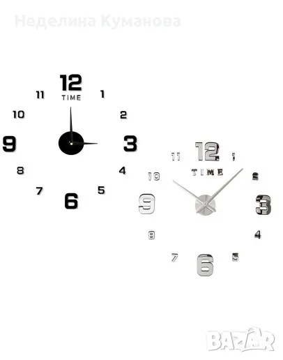❌️ 3D СТЕНЕН ЧАСОВНИК МАЛКИ И ГОЛЕМИ ЦИФРИ, снимка 1