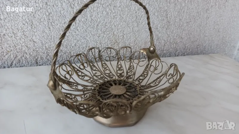 Стар,филигран,съд,панер,за бонбони, снимка 1