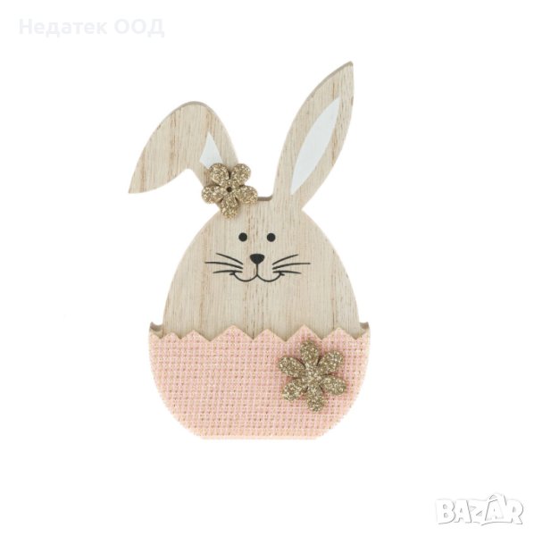 Великденска декорация, Зайче в яйце, Златни маргаритки, 9x2,4x11,5 см, снимка 1