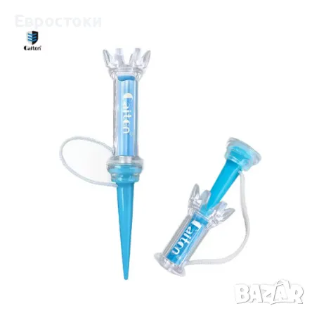 Комплект от 3 магнитни тениски за голф Caiton, 90 mm, пружинен магнитен дизайн, цвят: синьо, снимка 1