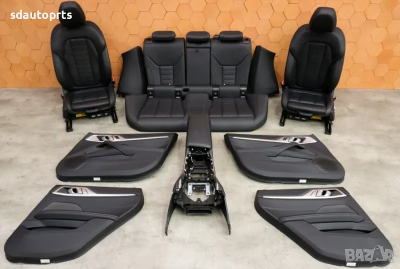 НОВ К-т Sport Салон BMW i4 G26 M50 Черна Кожа Сив Шев Leather Vernasca MAH7, снимка 1