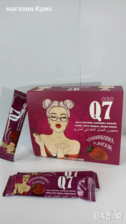 Женски афродизиак на течни сашета ягода Q7 Gold, снимка 1