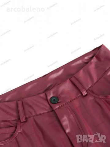 Дамски модни панталони от еко кожа, 3цвята - 023, снимка 8 - Панталони - 39436596