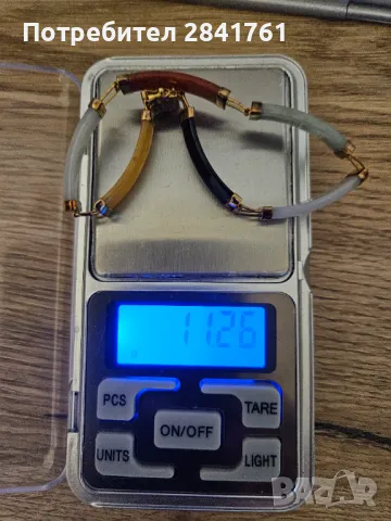 Антикварна сребърна гривна с жадеит, снимка 8 - Гривни - 49641474