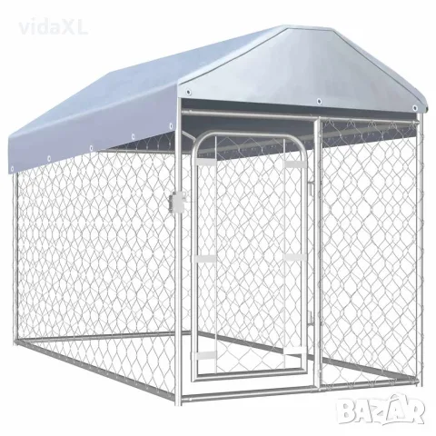 vidaXL Външна клетка за кучета с покрив, 200x100x125 см