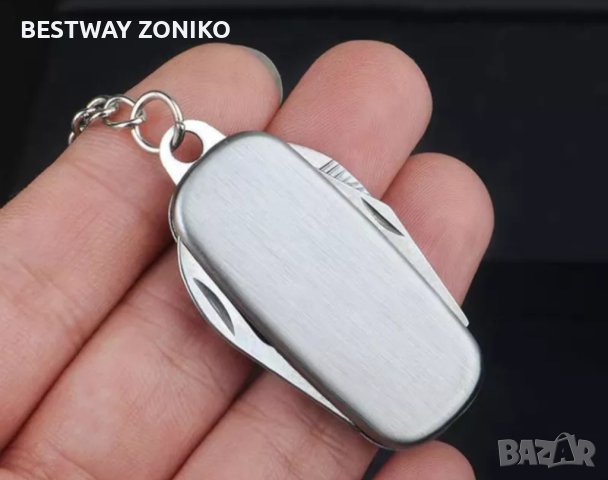   Миниатюрен джобен нож с ключодържател за оцеляване.      Multifunctional   survivol  keychain, снимка 2 - Ножове - 42133505