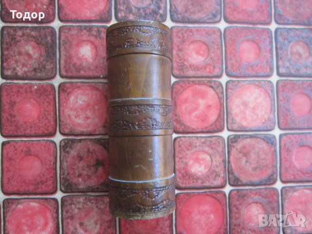 Дървен моливник ваза поставка за бюро от соца, снимка 5 - Колекции - 37397136