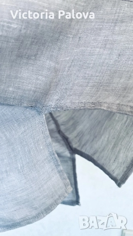 Риза от тънък лен овърсайз френско сиво, снимка 7 - Ризи - 51718222