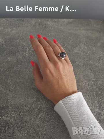 Сребърен пръстен с красива перла, снимка 7 - Пръстени - 34981220