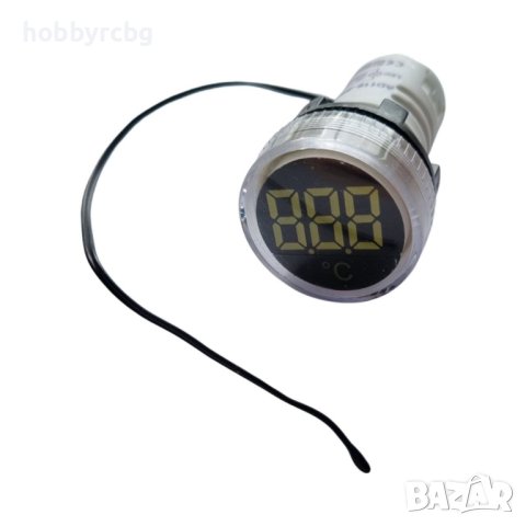 Мини LED цифров термометър, AC 220V, -20-119 °C, бял
