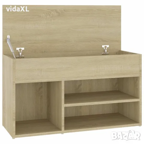 vidaXL Пейка за обувки, дъб сонома, 80x30x45 см, инженерно дърво, снимка 5 - Маси - 56147829