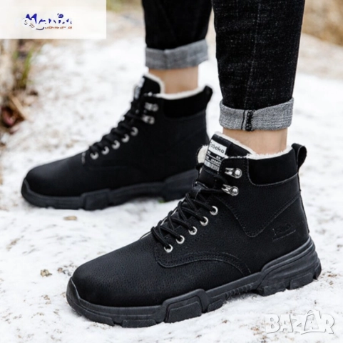 Мъжки боти с топла вата - черни, снимка 2 - Мъжки боти - 52122706