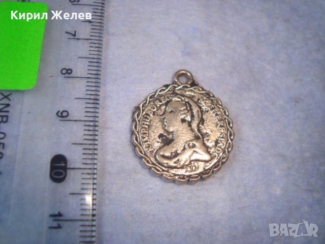 СТАРО ПОСРЕБРЕНО РЕТРО СТИЛ МЕДАЛЬОНЧЕ ТИП ПЕНДАР ПАРИЧКА МОНЕТКА ТАЛЕР 12564, снимка 5 - Колиета, медальони, синджири - 36953923